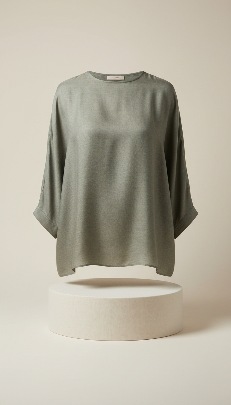 Silk Blouse in Muted Stone