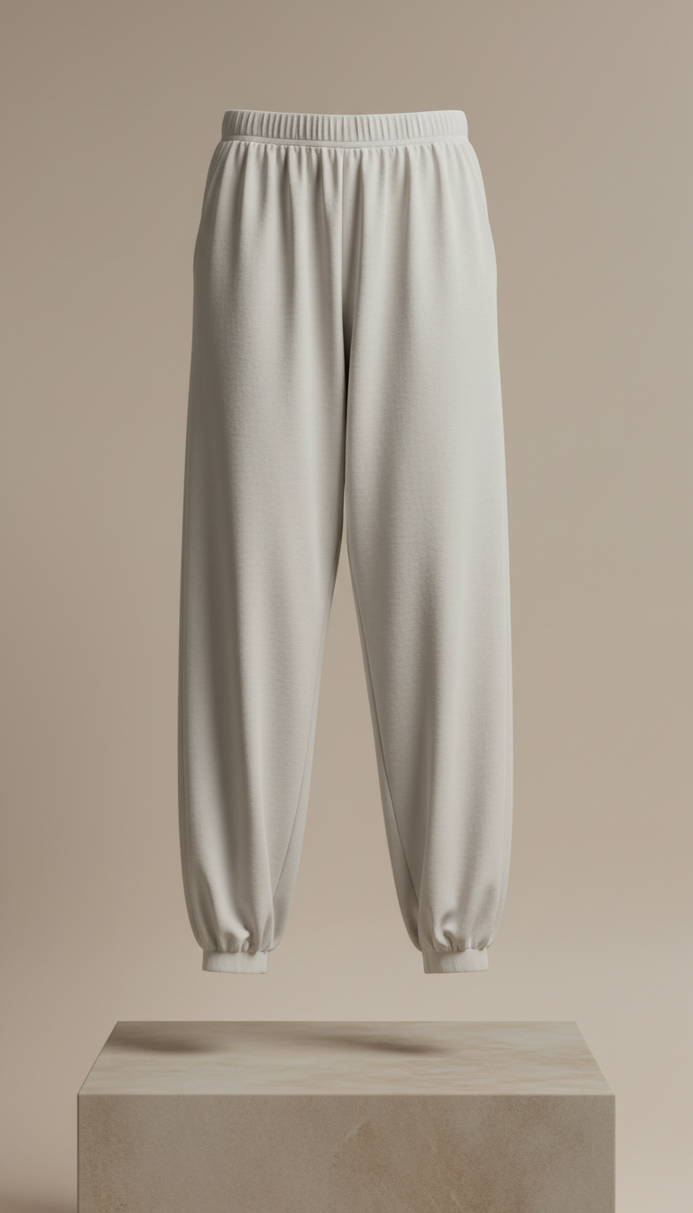 Organic Cotton Trousers in Porcelain